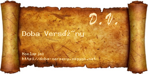 Doba Versény névjegykártya